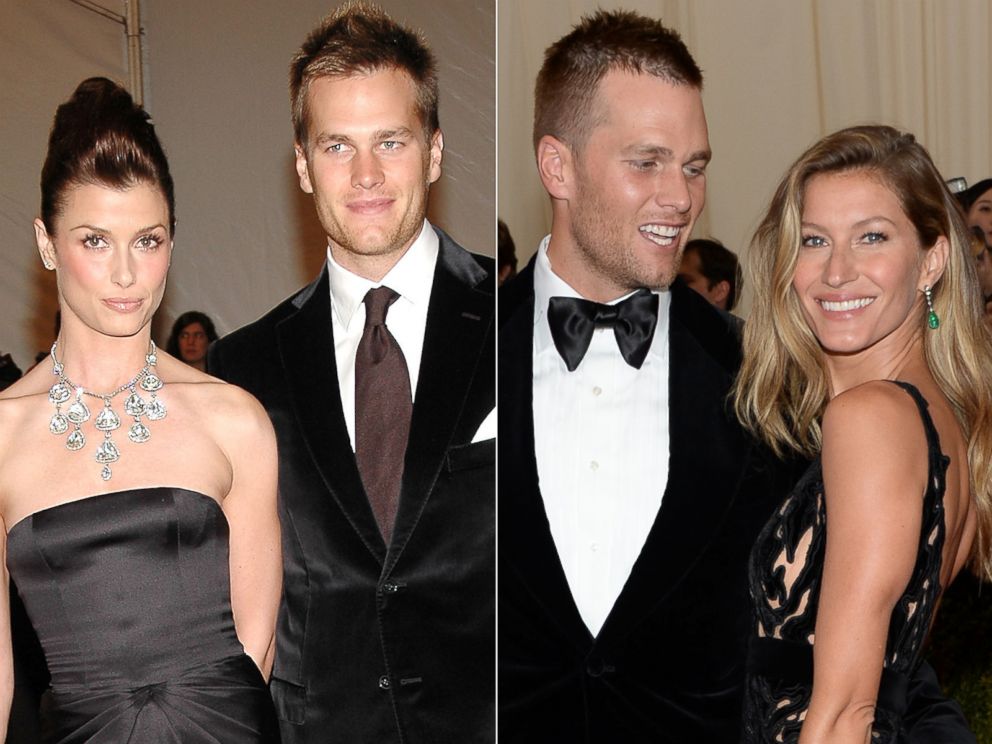 PHOTO: Bridget Moynahan and Tom Brady, left, attend the Costume Institute Gala on May 1, 2006, while Tom Brady and Gisele Bundchen, right, are seen attending the Costume Institute Gala on May 5, 2014. 