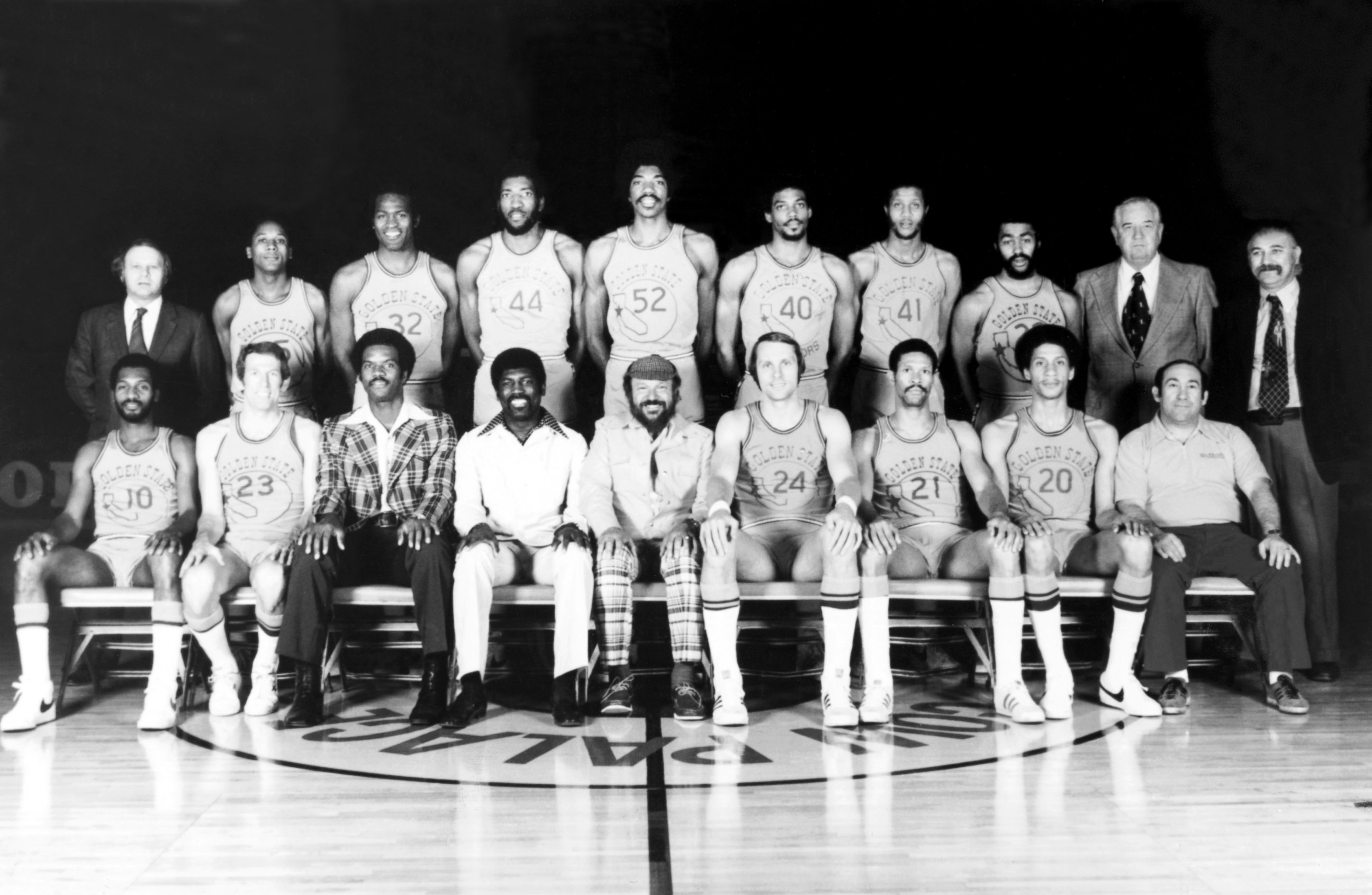 PHOTO: The World Champions of basketball Golden State Warriors pose for a team portrait in Oakland, Calif., 1975. 