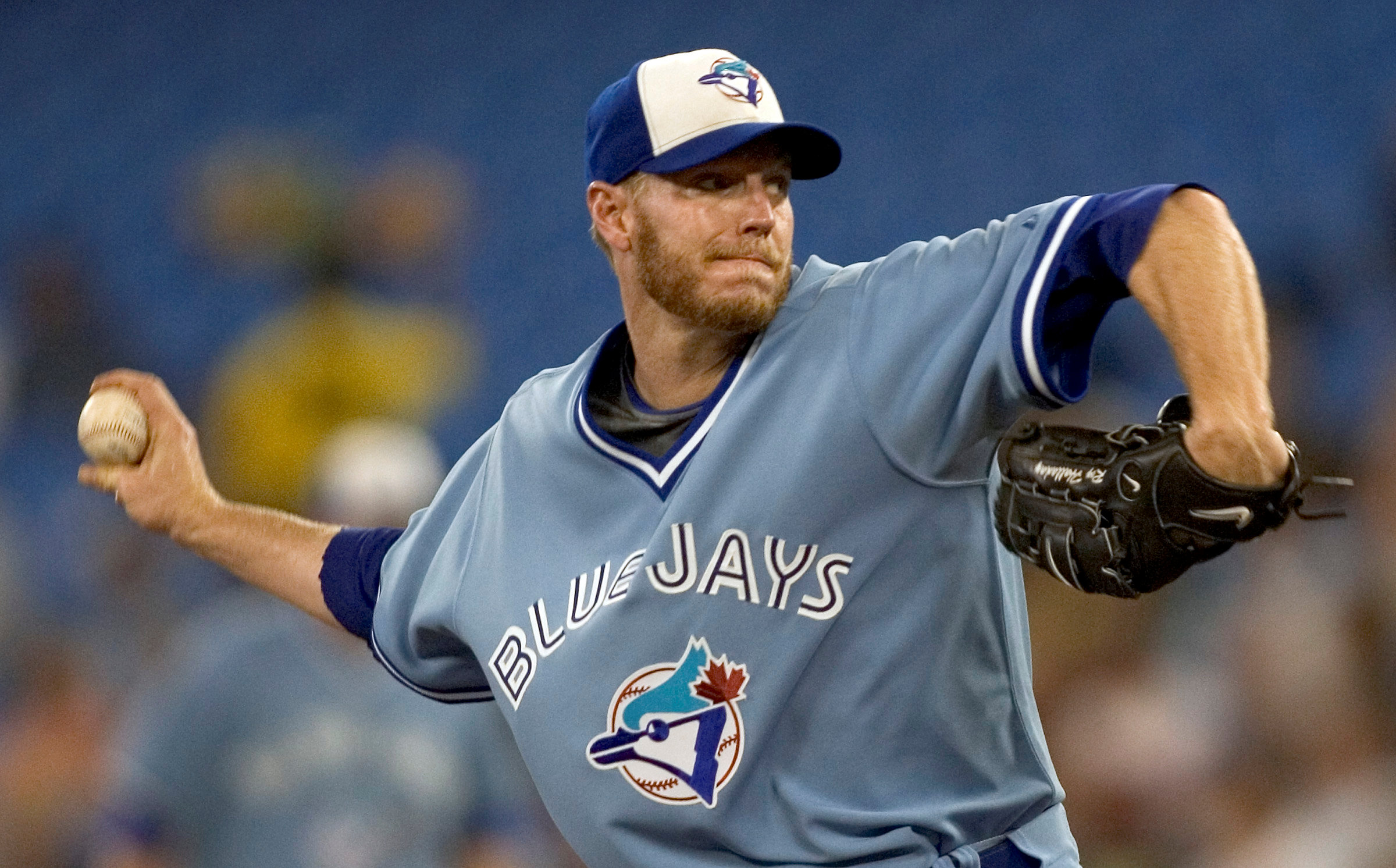 PHOTO: Toronto Blue Jays starting pitcher Roy Halladay throws against the Tampa Bay Rays in the first inning of their American League MLB baseball game in Toronto Sept. 5, 2008. 