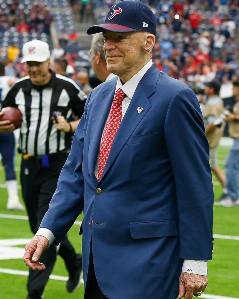 PHOTO: Houston Texans owner Bob McNair walks on the field at NRG Stadium on Oct. 1, 2017 in Houston.