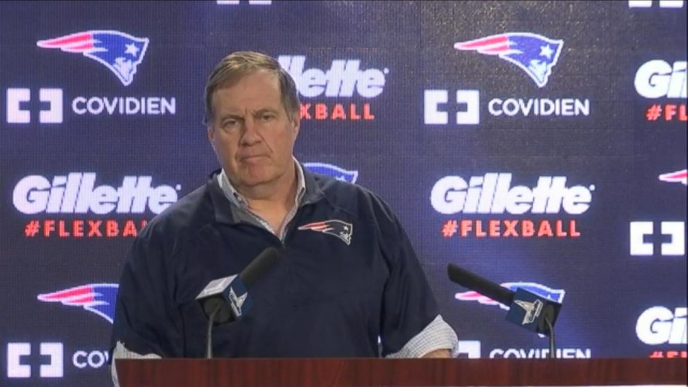 PHOTO: Bill Belichick is pictured during a press conference on Jan. 22, 2015.