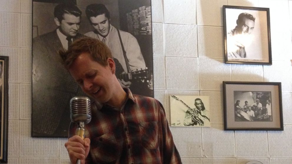 Following the New York Knicks has led Dennis Doyle across the country and to London, England. Doyle is pictured here at Sun Studios in Memphis, Tenn. 