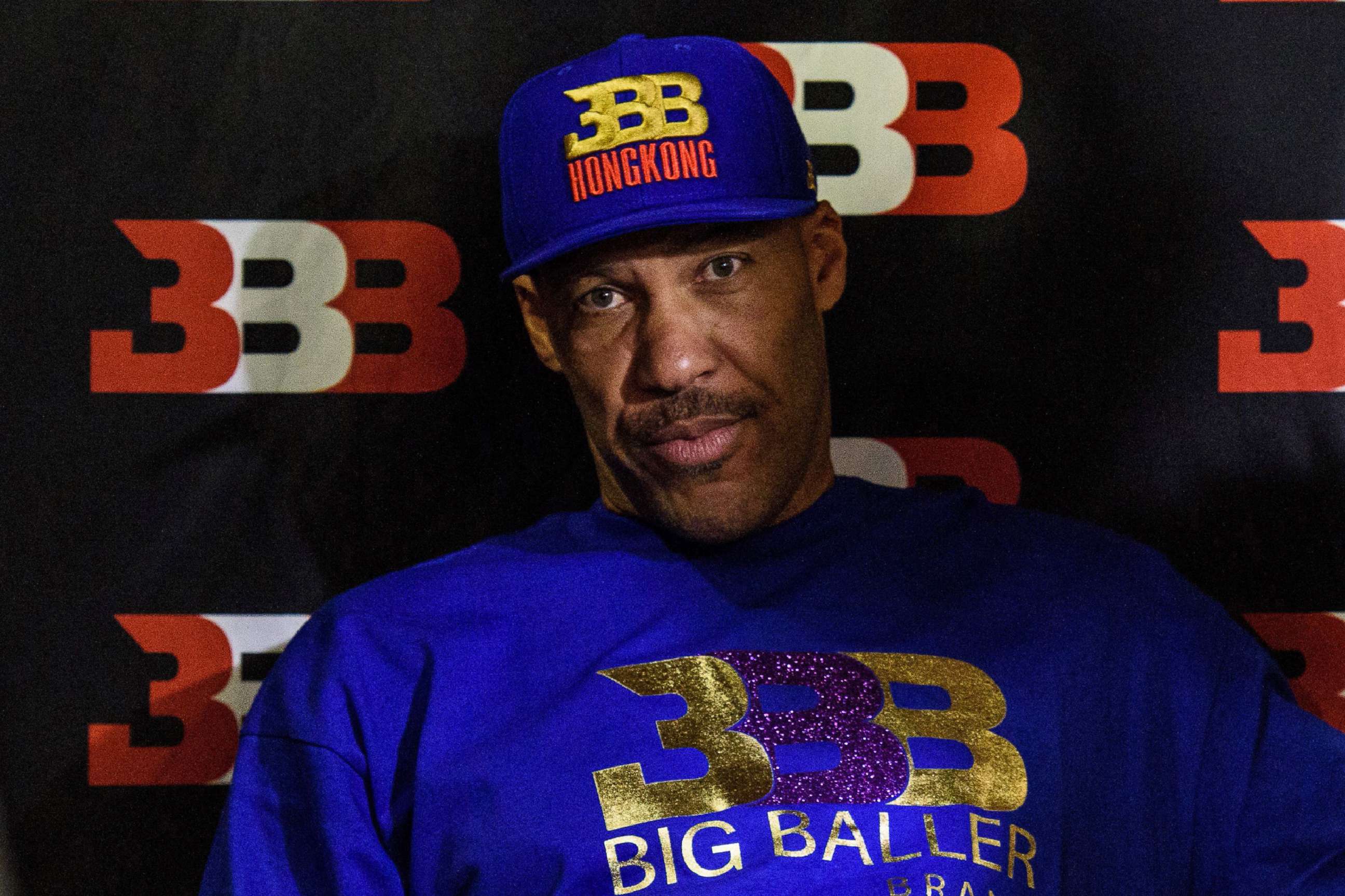 PHOTO: LaVar Ball, father of basketball player LiAngelo Ball and the owner of the Big Baller brand, attends a promotional event in Hong Kong, Nov. 14, 2017.
