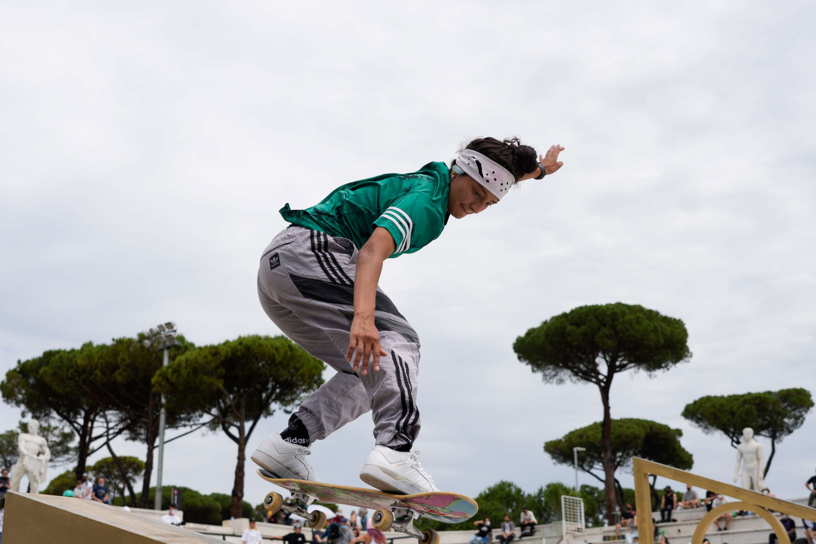 PHOTO: Mariah Duran on the United States competes in the Street Skateboarding World Championships finals, a qualifying event for Tokyo Olympic Games, in Rome, on June 6, 2021.