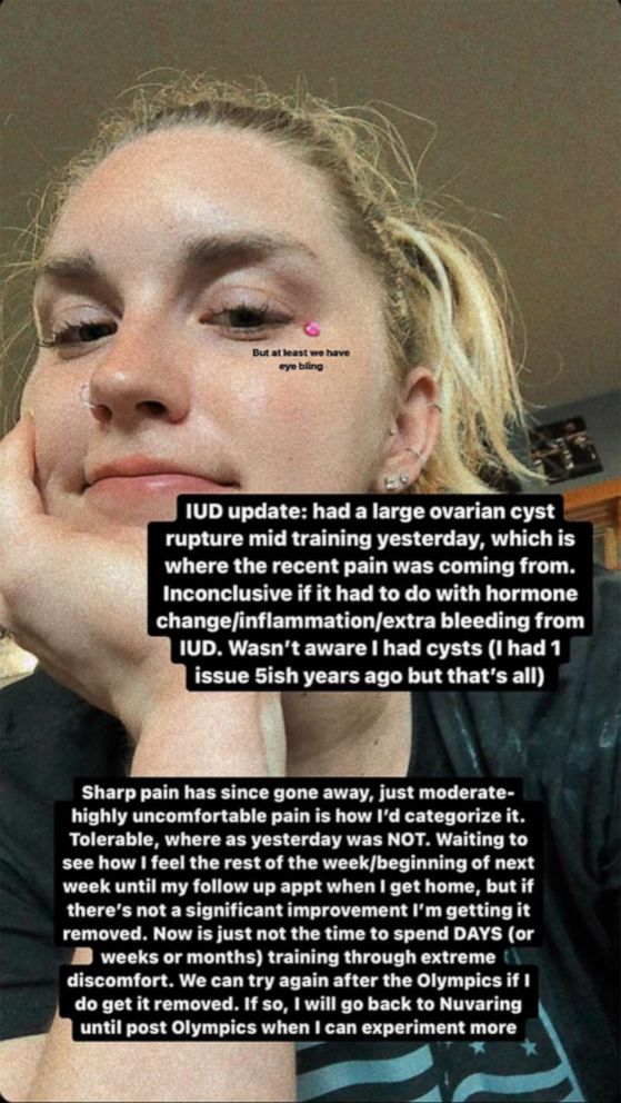 PHOTO: Weightlifter Mattie Rogers updates Instagram followers on her health on May 4, 2021.