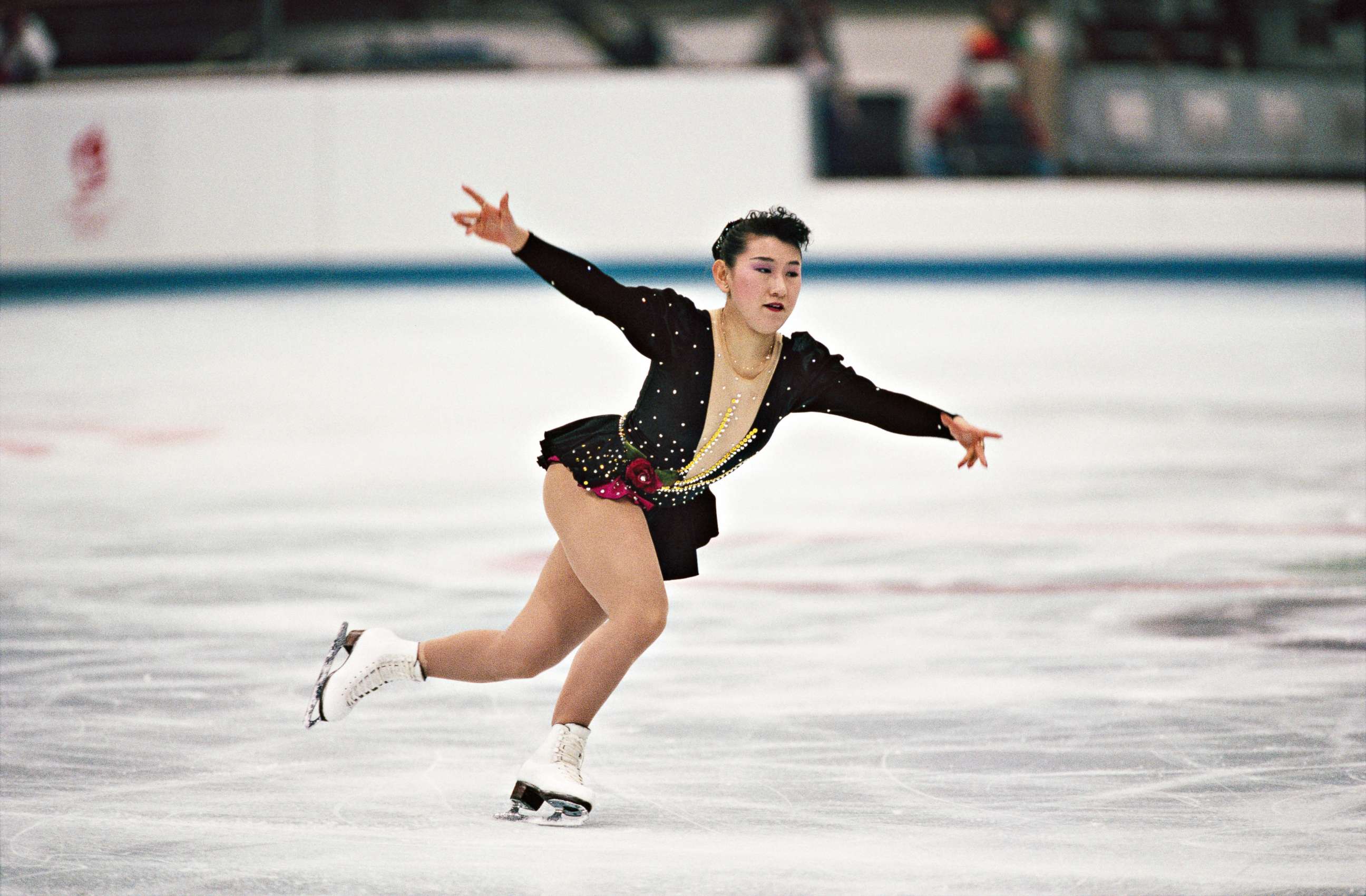 PHOTO: Japan's Midori Ito performs at the 1992 Winter Olympics. 