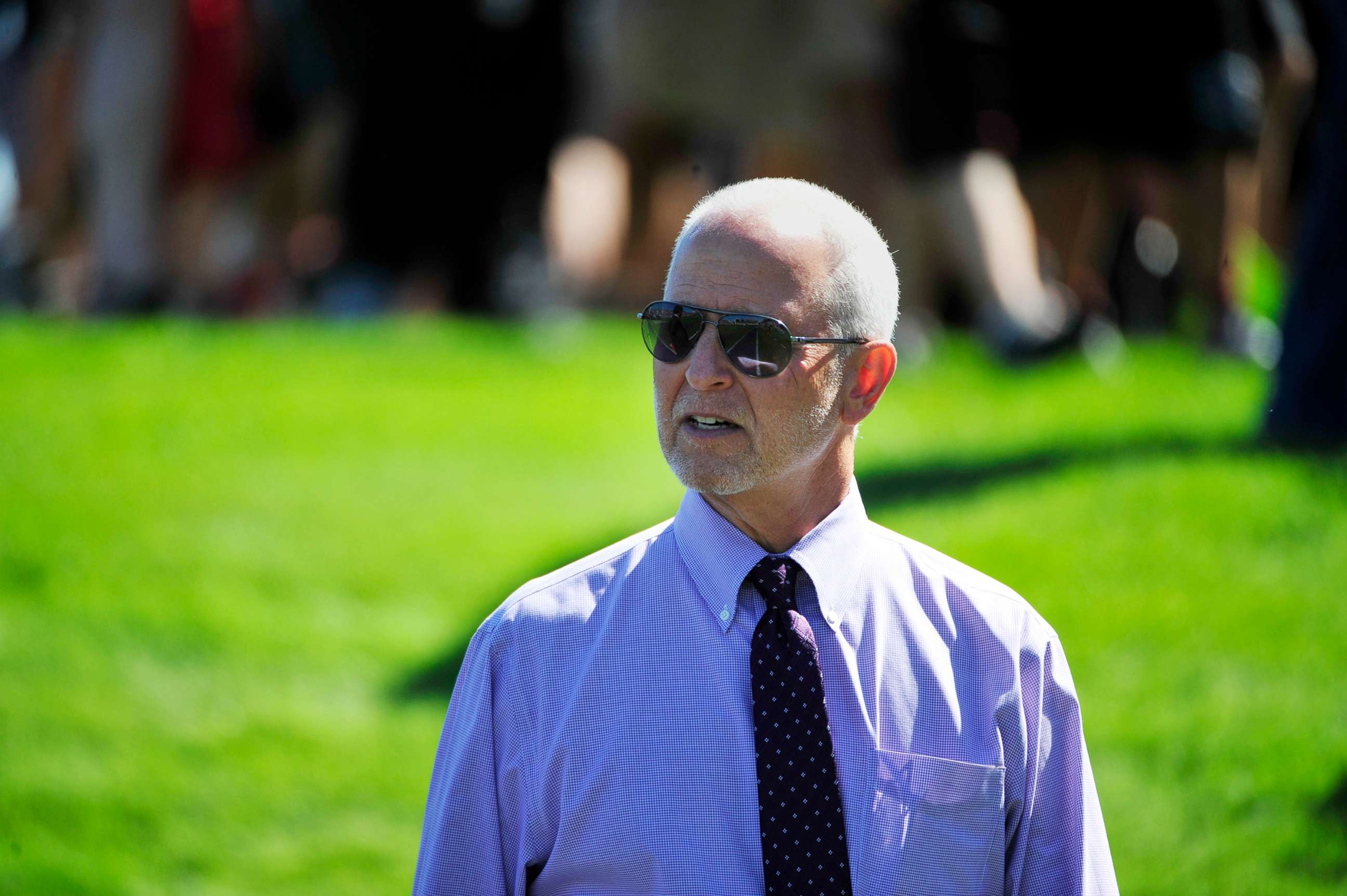 PHOTO: Morton Shapiro president of Northwestern University on Sept. 6, 2014 at Ryan Field in Evanston, Ill.