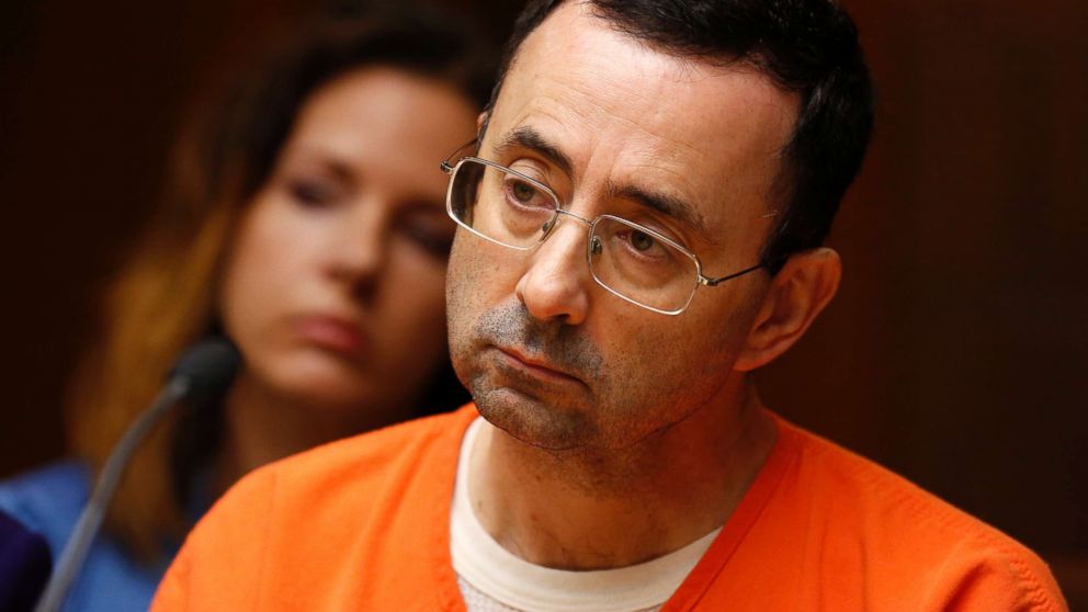 PHOTO: Former Michigan State University and USA Gymnastics doctor Larry Nassar is seen in the district court, June 23, 2017 in Mason, Mich. to stand trial on 12 counts of first-degree criminal sexual conduct.