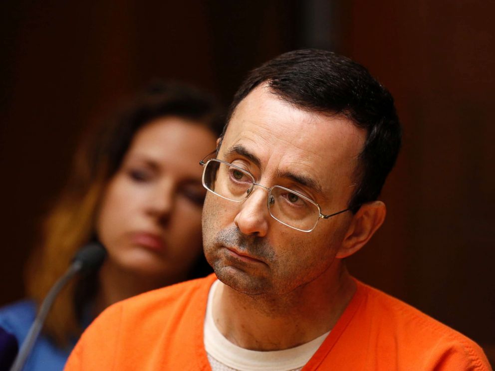 PHOTO: Former Michigan State University and USA Gymnastics doctor Larry Nassar is seen in the district court, June 23, 2017 in Mason, Mich. to stand trial on 12 counts of first-degree criminal sexual conduct.