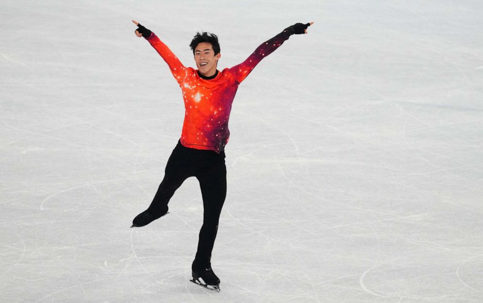 PHOTO: Nathan Chen of the United States skates during the men's singles skating free skate on day six of the Beijing 2022 Winter Olympic Games at Capital Indoor Stadium, on Feb. 10, 2022.
