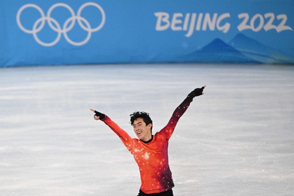 PHOTO: USA's Nathan Chen competes in the men's single skating free skating of the figure skating event during the Beijing 2022 Winter Olympic Games at the Capital Indoor Stadium in Beijing on Feb. 10, 2022.