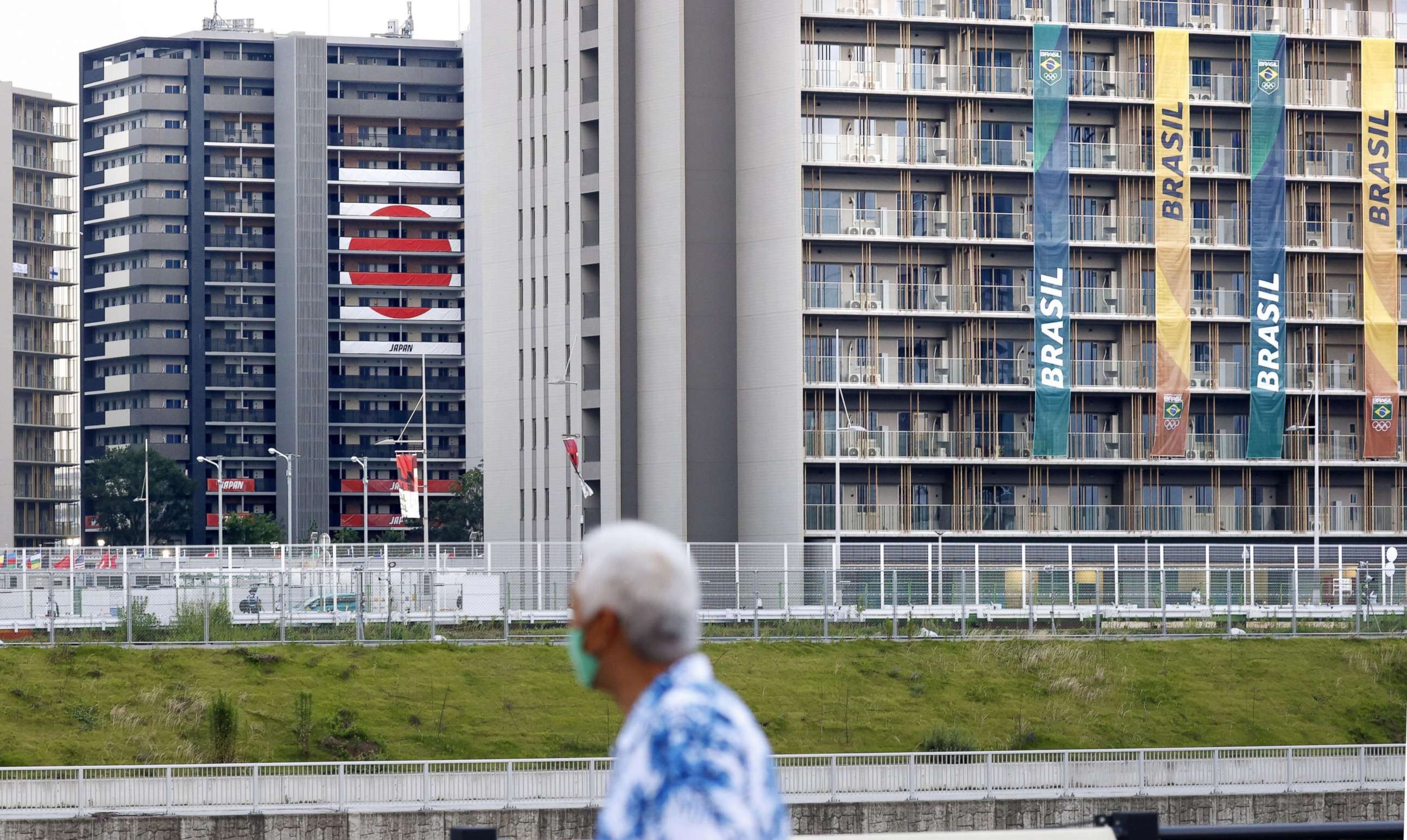 PHOTO: Residential buildings in the athletes' village for the Tokyo Olympics stand in the Japanese capital on July 14, 2021.