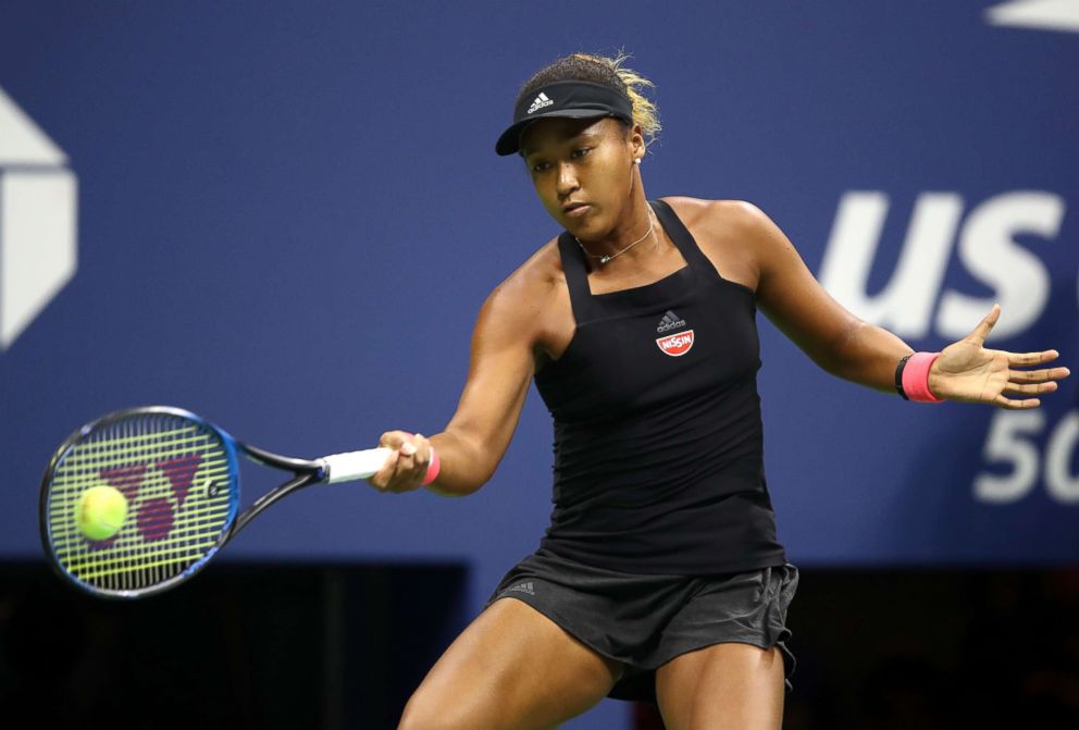 PHOTO: Naomi Osaka of Japan returns the ball during her Women's Singles finals match against Serena Williams on Day Thirteen of the 2018 US Open, Sept. 8, 2018, in New York. 