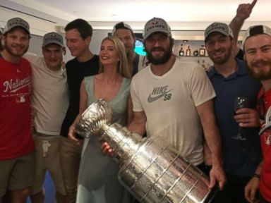 Ivanka Trump, Jared Kushner pose with Stanley Cup at DC restaurant