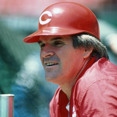 PHOTO: Pete Rose of the Cincinnati Reds looks on from the field during batting practice during a Major League Baseball game against the Pittsburgh Pirates at Three Rivers Stadium circa 1985 in Pittsburgh.