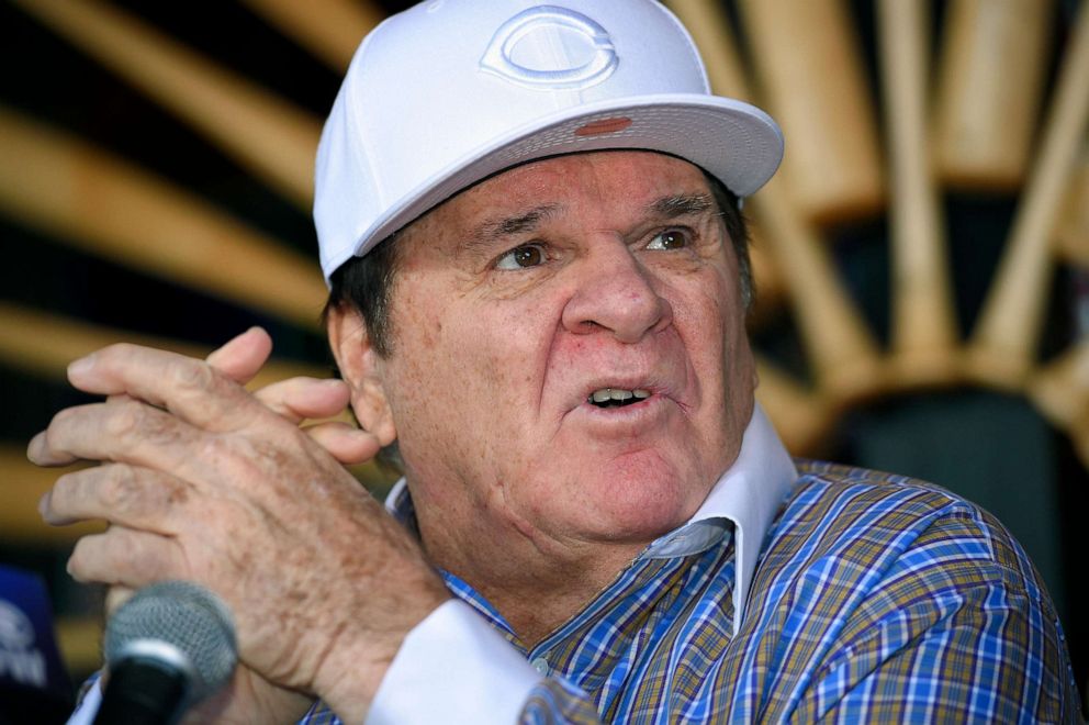 PHOTO: In this Dec. 15, 2015, file photo, former baseball player and manager Pete Rose speaks at a news conference in Las Vegas.