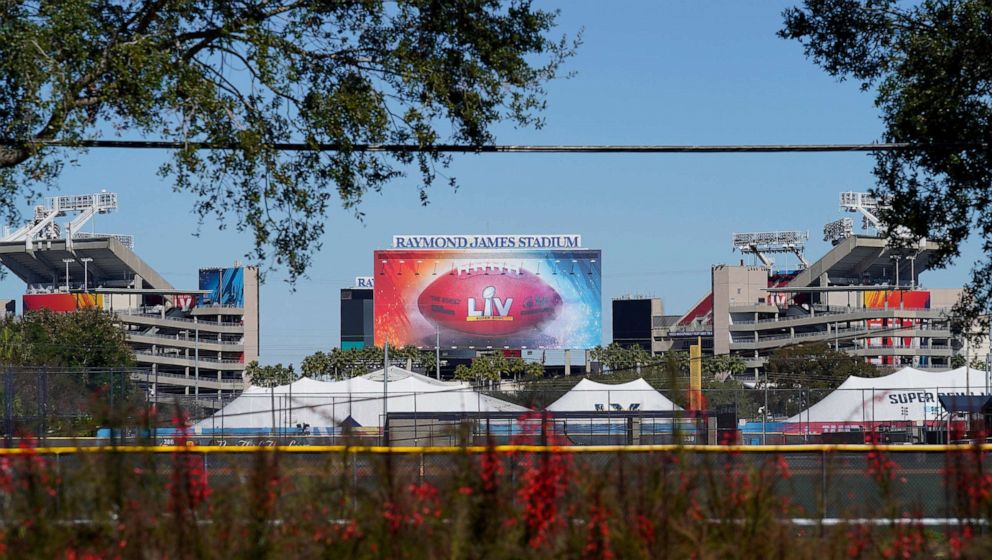 PHOTO: Raymond James Stadium, the site of Super Bowl LV, is shown Jan. 28, 2021, in Tampa, Fla.