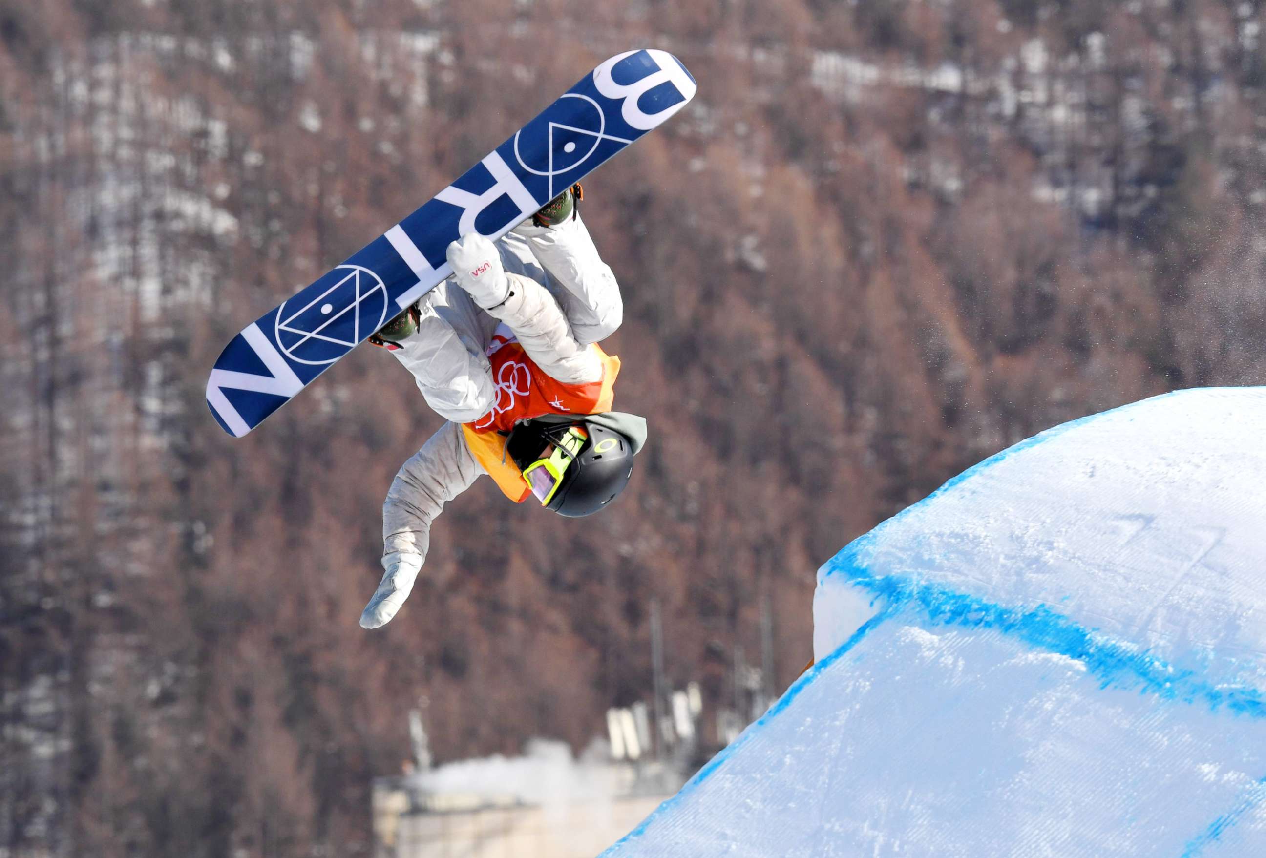 PHOTO: American Redmond Gerard takes to the air on his way to winning the gold medal in the men's slopestyle snowboarding event at the Pyeongchang Winter Olympics in South Korea on Feb. 11, 2018.