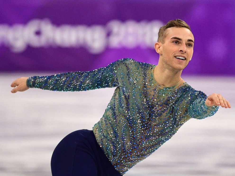 PHOTO: Adam Rippon competes in the mens single skating free skating of the figure skating event during the Pyeongchang 2018 Winter Olympic Games at the Gangneung Ice Arena in Gangneung, Feb. 17, 2018.