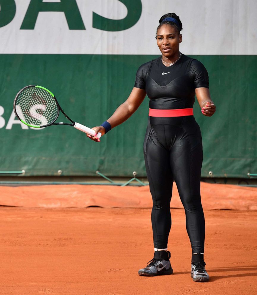 PHOTO: Serena Williams plays at the French Open tennis tournament in Paris, June 3, 2018.