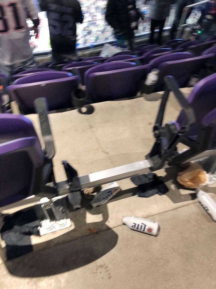 PHOTO: After the Super Bowl one Eagles fan left with an unusual gift after he took a seat out of the U.S. Bank Stadium.