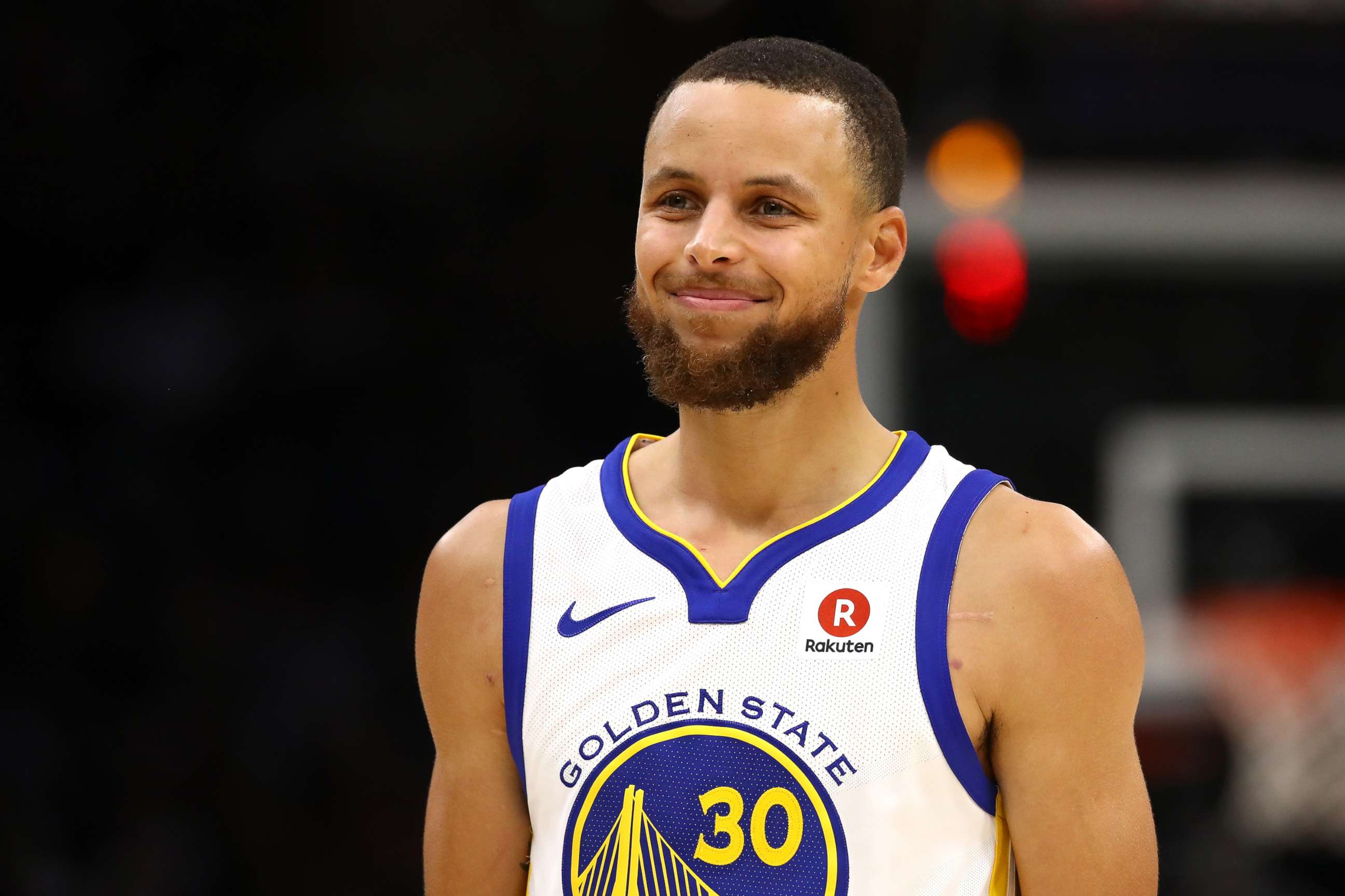 PHOTO: Stephen Curry #30 of the Golden State Warriors reacts in the second half against the Cleveland Cavaliers during Game Four of the 2018 NBA Finals at Quicken Loans Arena on June 8, 2018 in Cleveland, Ohio.