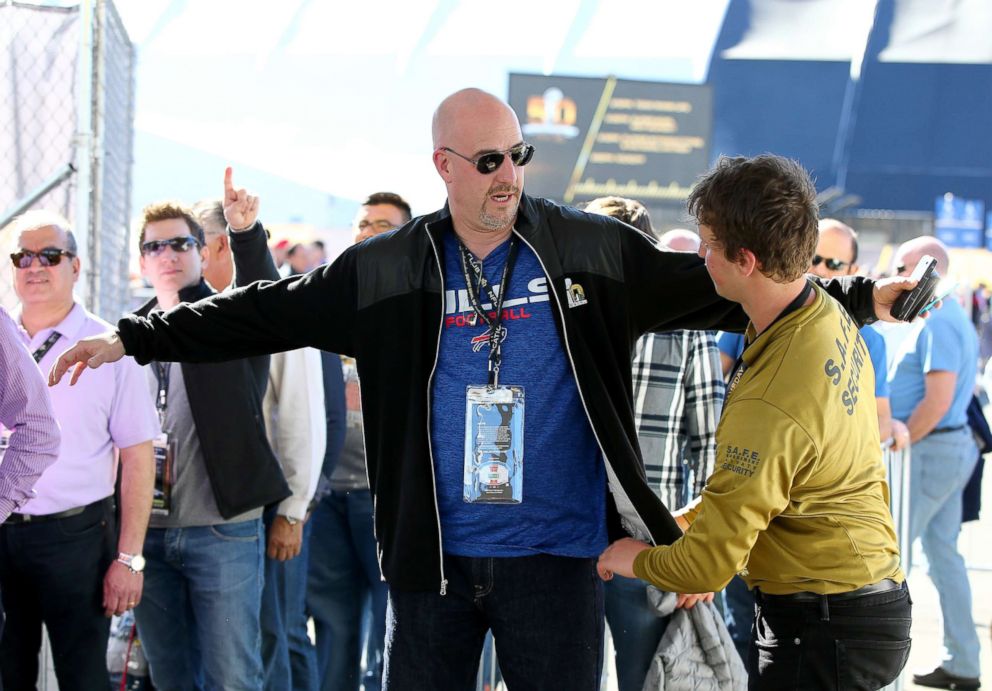 PHOTO: A fan goes through security prior to Super Bowl 50 at Levi's Stadium on Feb. 7, 2016 in Santa Clara, California.