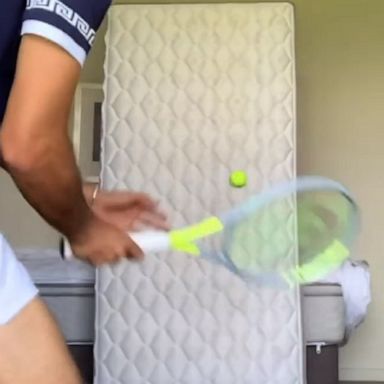 The players are keeping fit in hotel rooms as they prepare for the Australian Open.