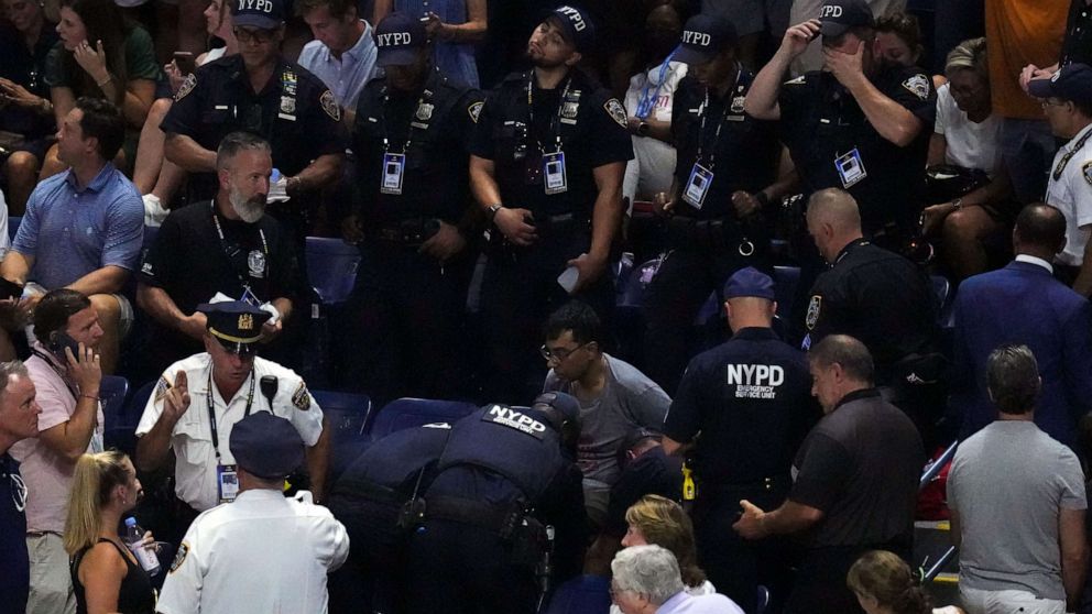 Protesters arrested after delaying US Open match Good Morning America