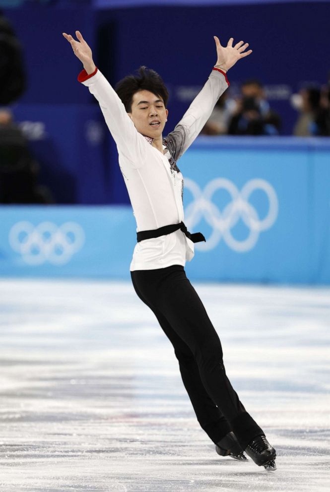PHOTO: Vincent Zhou skates in the men's single skating free skate during the Beijing 2022 Olympic Winter Games at Capital Indoor Stadium in Beijing, Feb. 6, 2022.