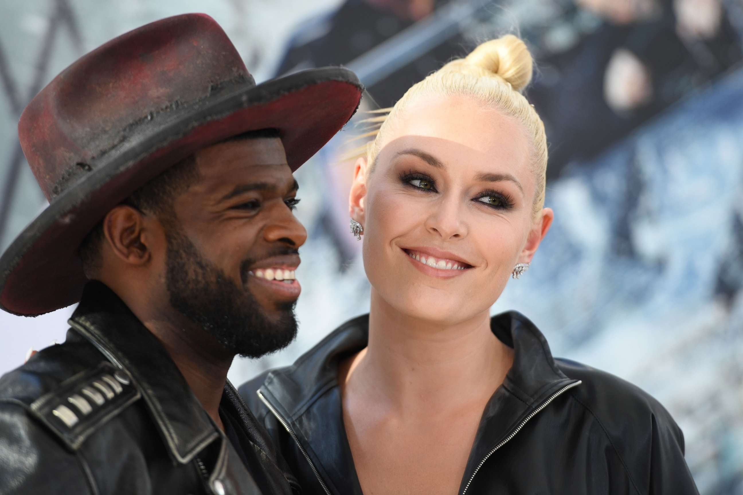 PHOTO: In this file photo taken on July 13, 2019, Canadian ice hockey player P.K. Subban and U.S. former alpine ski racer Lindsey Vonn attend the world premiere of "Fast & Furious presents Hobbs & Shaw," at the Dolby Theatre in Hollywood, Calif.