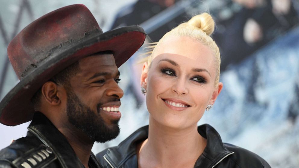 PHOTO: In this file photo taken on July 13, 2019, Canadian ice hockey player P.K. Subban and U.S. former alpine ski racer Lindsey Vonn attend the world premiere of "Fast & Furious presents Hobbs & Shaw," at the Dolby Theatre in Hollywood, Calif.