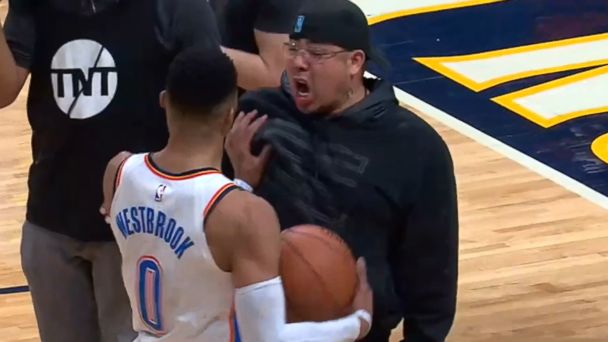 NBA player shoves fan who stepped on court after loss - ABC News