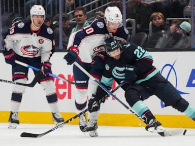 Kraken score twice in 10 seconds, defeat Blue Jackets 5-2