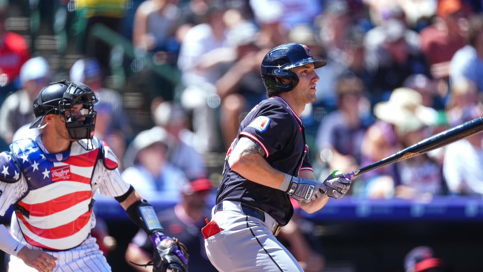 Chase DeLauter hits 2 triples and the Guardians beat the Rockies 7-2 to sweep their 3-game series