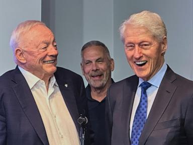 Jerry Jones shares a moment with old friend Bill Clinton as Cowboys prep for NFL draft