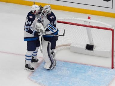 Hellebuyck stops 27 shots, lifts undefeated Jets to 3-2 win over Blues