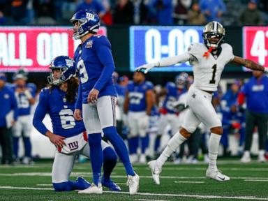 Bresee blocks potential tying FG and Saints hold on to beat Giants 14-11 after Carr is injured