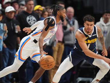 Watson seals 124-122 win for Nuggets with blocked shot in final second, handing Thunder 1st loss