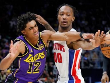 Cunningham has 3rd career triple-double to help the Pistons beat the Lakers, 115-103