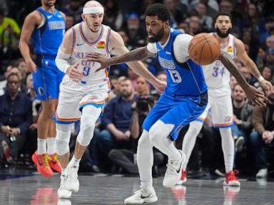 Mavericks beat Thunder 106-98 as OKC All-Star Shai Gilgeous-Alexander sits with wrist injury