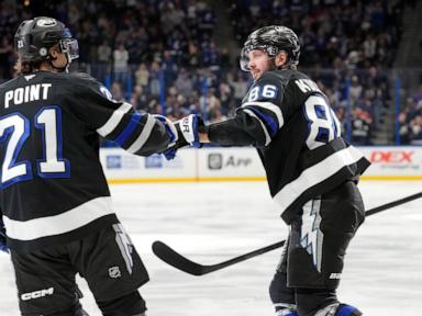 Kucherov and Guentzel lead the Lightning past the Red Wings 5-1