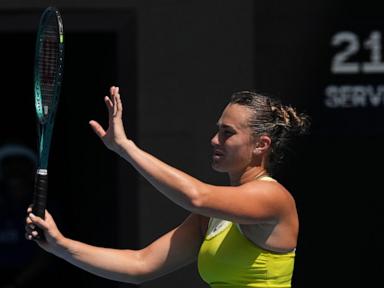 Defending champion Aryna Sabalenka moves into the Australian Open quarterfinals