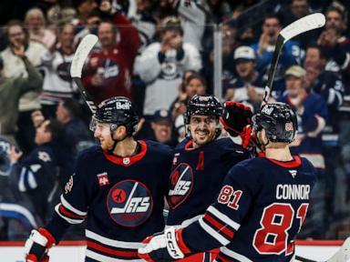 Gabriel Vilardi scores a pair of goals and Jets win their 8th straight, 4-3 over Islanders