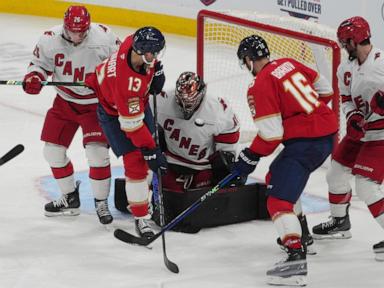 Knight stops 20 shots, Florida rolls past Carolina 6-0 for 2nd win over 'Canes in as many days