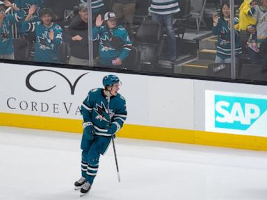 18-year-old Macklin Celebrini scores a goal in his hyped debut for the Sharks