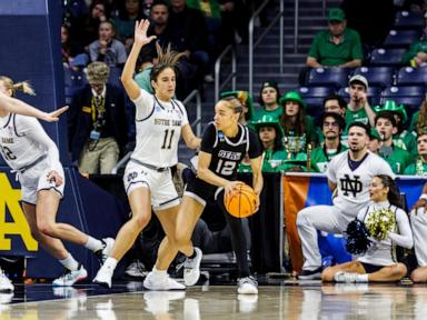 Notre Dame races past Stephen F. Austin in NCAA women's tourney, but Miles leaves with injury