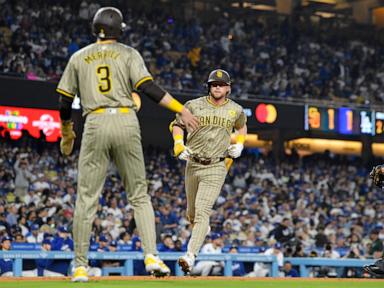 Padres clinch postseason berth with 4-2 win over NL West-leading Dodgers in opener of crucial series