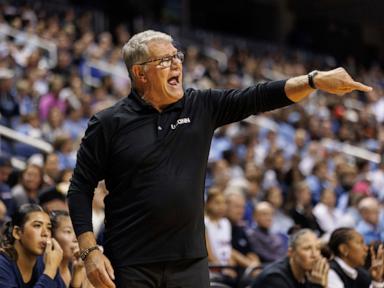 UConn's Geno Auriemma ties NCAA Division I record with 1,216th win as No. 2 Huskies top No. 14 UNC