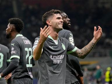 Pulisic scores direct from corner kick to set AC Milan on way to Champions League win